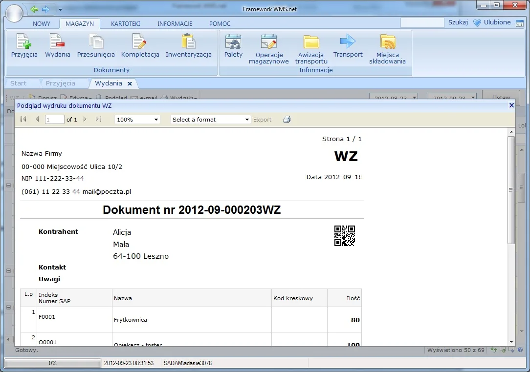 program WMS2enova