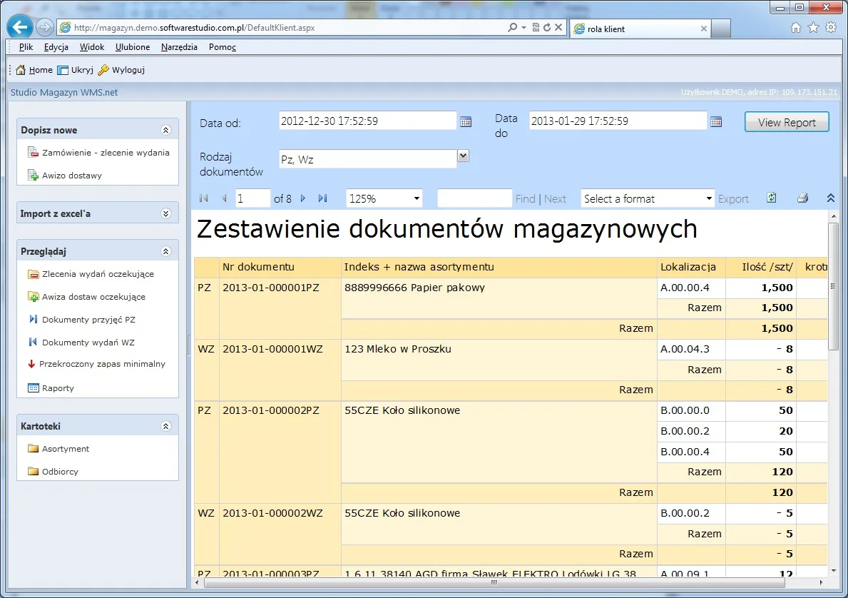 Proces picking list w systemie WMS podczas kompletacji zamówienia